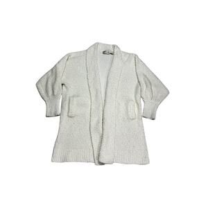 Penbrooke Lane Cream White Long Cardigan Duster Stretchy Acrylic Loop Size Small